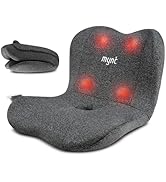 Mynt Lower Back Massager with Heat, Foldable Deep Tissue Shiatsu Lumbar Hip Massager, Ergonomic S...