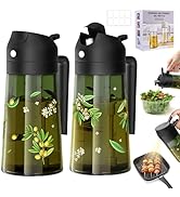 COOLMI Oil Sprayer for Cooking, 2 in 1 Olive Oil Dispenser Bottle Set for Kitchen, Food-Grade Gla...