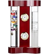 Lily's Home Analog Weather Station with Galileo Thermometer, Precision Quartz Clock &amp; Hygrometer,...