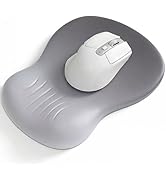 Ergonomic Mouse Pad with Wrist Rest, Memory Foam Wrist Support Mousepad with Non-Slip PU Base, Pa...