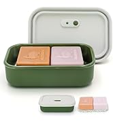 AIDIMMING Silicone Enhanced Leak Proof Travel Soap Case, Vented Shampoo Bar Holder, Large Bar Soa...