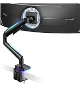 Ultrawide Monitor arm for 17-49'' Heavy Duty Screen up to 44lbs, Gas Spring Single Monitor Arm wi...