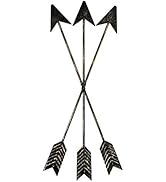 DECORKEY Metal Arrow Wall Decor, Distressed Native American Decor, Wall Hanging Decorative Wall A...
