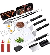 Griddle Accessries Kit, 20Pcs Stainless Steel Metal Spatula Set, Grill BBQ Spatula Utensils Set w...