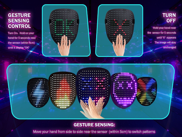 The changeable luminous mask can be put away.