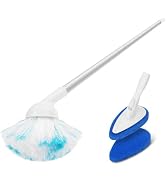 Qaestfy Shower Scrubber, Bathtub Tub Scrubber with Long Handle, 2-in-1 Shower Cleaning Brush for ...