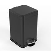 Ruacq Small Bathroom Trash Can with Lid Soft Close,Step Pedal, 1.6 Gallon/6 Liter Bathroom Garbag...