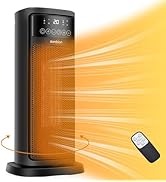 SONBION Space Heater with Thermostat, Portable Electric Heater for Indoor, 1500W Fast Heating Cer...
