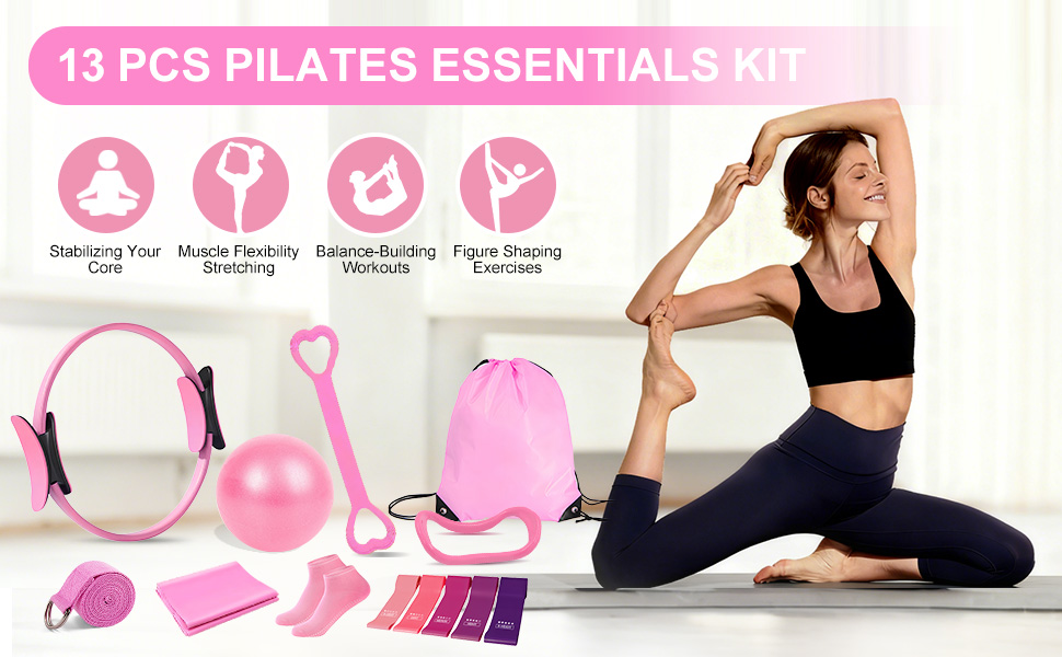13 PCS PILATES ESSENTIALS KIT