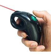 YUMQUA Wireless Trackball Mouse, Finger Handheld Trackball Mouse with Laser Pointer, 2.4GHz USB W...