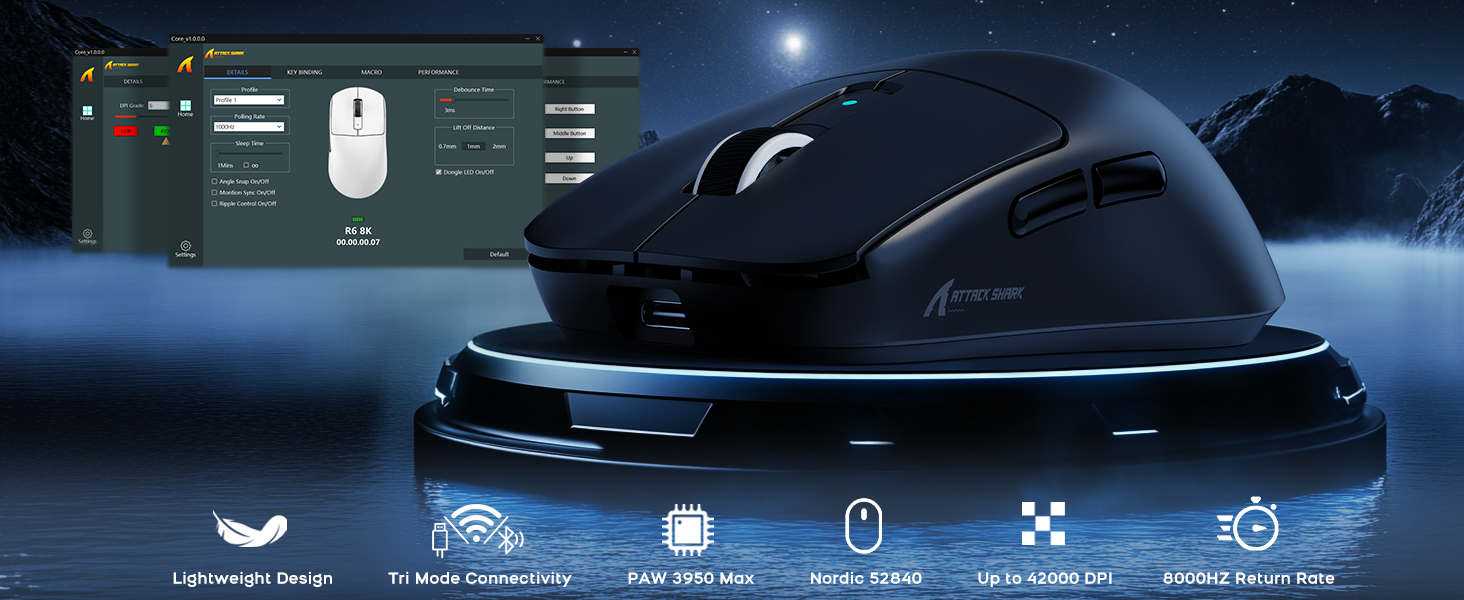 ATTACK SHARK R6 Wireless Gaming Mouse ATTACK SHARK X3 silent mouse wirelessUltra-Lightweight