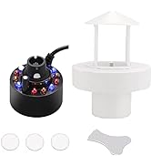 FITNATE 350ml/H Ultrasonic Mist Maker Fogger Atomizer with LED Changing Light for Water Fountain ...