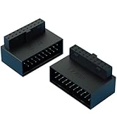 WLGQ USB 3.0 Right Angled 90 Degree 19/20 Pin Male to Female Extension Adapter Motherboard Connec...