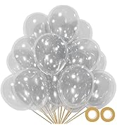 110pcs Clear Balloons, Clear Latex Balloons 12 inch, Transparent Balloon for Birthday Party Baby ...