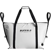 Buffalo Gear Insulated Fish Cooler - 27.5QT 58QT Waterproof Flat Bottom Bag, Leakproof and Fishin...