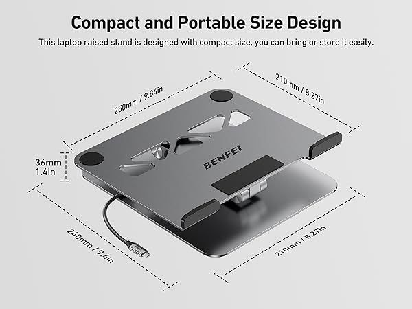 BENFEI Laptop Stand with USB C 6in1 Docking Station