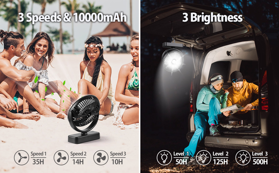 camping fan with led lantern
