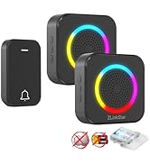 ZLinkStar Self-Powered Wireless Doorbell RGB Lighting,1300 ft Wireless Doorbell Range,63 Chimes &amp;...