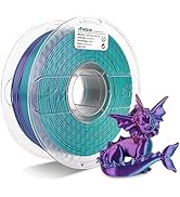 AMOLEN 3D Printer Filament, Triple Colors Coextrusion Silk PLA Filament 1.75mm, Rainbow PLA Filam...