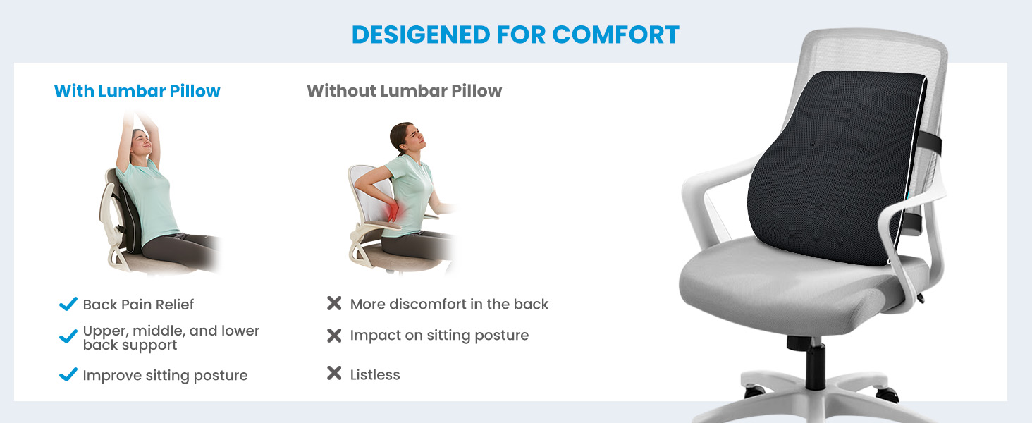 pillow for back pain neck pillow for car car lumbar support for driving seat car back support