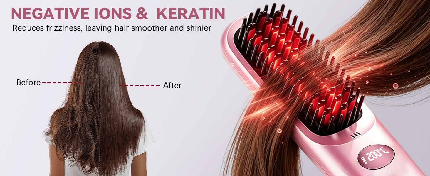 NEGATIVE IONS &amp;amp; KERATINReduces frizziness, leaving hair smoother and shinier