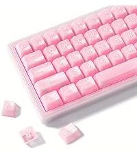 Womier White Keycaps for Mechanical Keyboard, Shine Through Key caps PBT Custom Keycap Doubleshot, U...