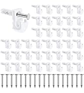 White Down Wall Clip Closet Shelves Clips Wire Shelf Loop Clips Plastic Heavy Duty Wire Shelf Bra...
