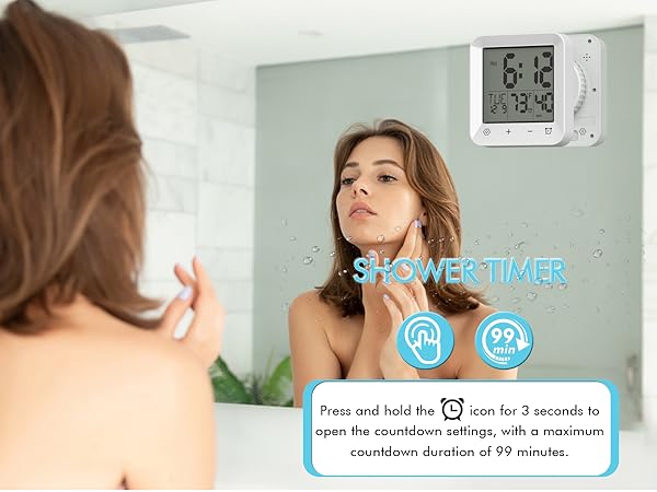 shower clock waterproof digital clock