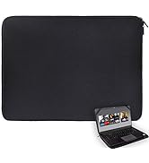 17 17.3 17.4 inch Laptop Sleeve Black Water-Resistant Neoprene Notebook Computer Briefcase Carryi...