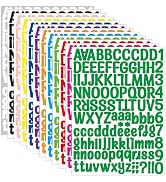 Alphabet Stickers 12 Sheets 1 Inch Letter Stickers Vinyl Self-Adhesive Letters Number for Scrapbo...