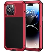 Lanhiem iPhone 14 Pro Max Metal Case, Heavy Duty Shockproof Tough Rugged Case with Built-in Glass...