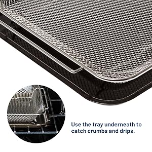 GE Appliances Air Fryer Basket and Tray Set Oven, 15x12 Inch, Oven Safe to 500°F, Dishwasher Safe