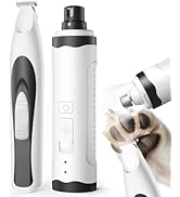 oneisall 2 in 1 Quiet Paw Trimmer and Dog Nail Grinder with LED Lights, 35dB Dog Paw Grooming Kit...