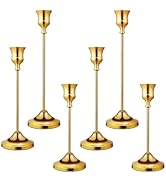 Candlestick Holders 6 PCS Metal Taper Candle Holders, KSWING Gold Candle Stick Holders Set, Perfe...