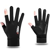 Bawnhaw Fingerless Sun Gloves for Men Women UV Protection, Anti-Slip Half Finger Driving-Gloves f...