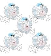 VILLCASE 10pcs Heart Carriage Candy Box Party Favors, Mini Hollow Treat Case Boxes for Wedding Ha...