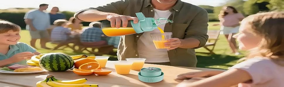 Portable Juicer, Turbo Juicing, Juice Glass with Sip Lid &amp;amp; Carrying Strap