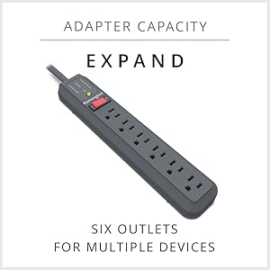 6 outlets for multiple devices