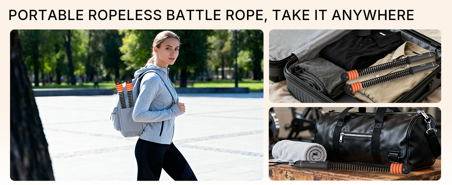 adjustable resistance ropeless battle ropes
