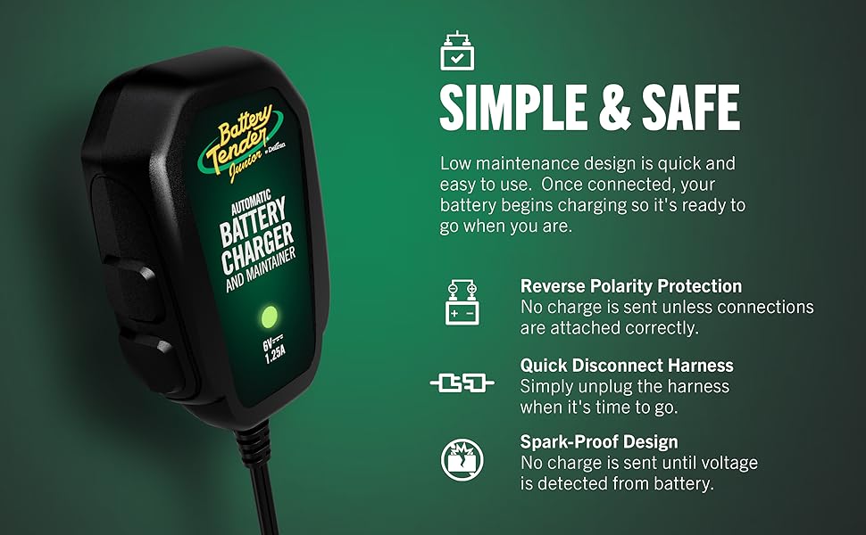 Battery Tender Junior Battery Charger Maintainer 6V 1.25 AMP