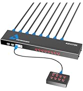 Arvitek 8 Port KVM Switch HDMI, Rack Mount KVM 4K@30Hz, Includeds 8 HDMI KVM Cables + IR Remote+ ...