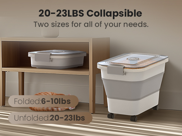Dog Food Storage Container Collapsible Dog Food Container with Airtight Lids