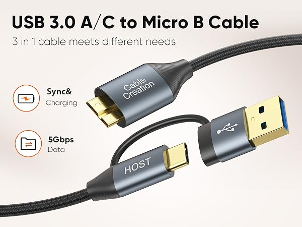 CableCreation USB C Hard Drive Cable
