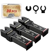AMZWEI 30 Pcs Extra Long Oscillating Tool Blades, Bi-Metal Curved Edge Multitool Blades for Wood ...