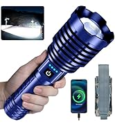 Super Bright LED Flashlight 1800000 High Lumens, Rechargeable Handheld Flashlights Powered by Bat...