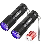 LE Small UV Flashlight, Portable Black Light with 9 LEDs, 395nm, Ultraviolet Light Detector for I...