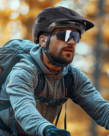 The bike helmet and cycling glass is suitable for cycling