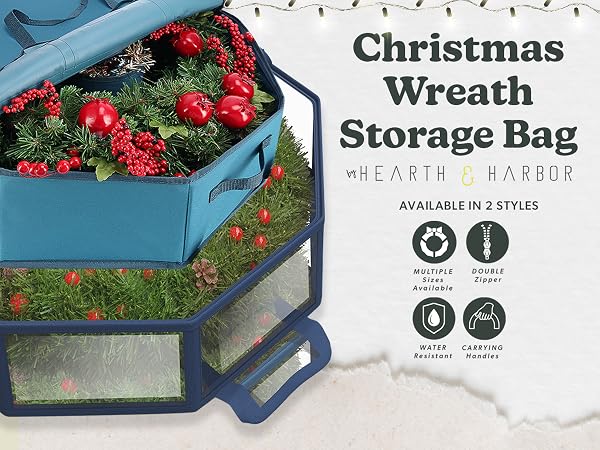 HH wreath storage features