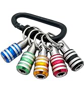 Saipe 5pcs 1/4inch Hex Shank Keychain Screwdriver Bits Holder Set Extension Bar Quick Change Dril...