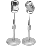 Retro Microphone Props Model,Simulation Old Fashioned Microphone Model with Stable Base, Rod Retr...